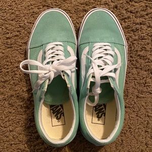 Teal Vans. Used once. Big kids size 6.5 / 8 in women’s